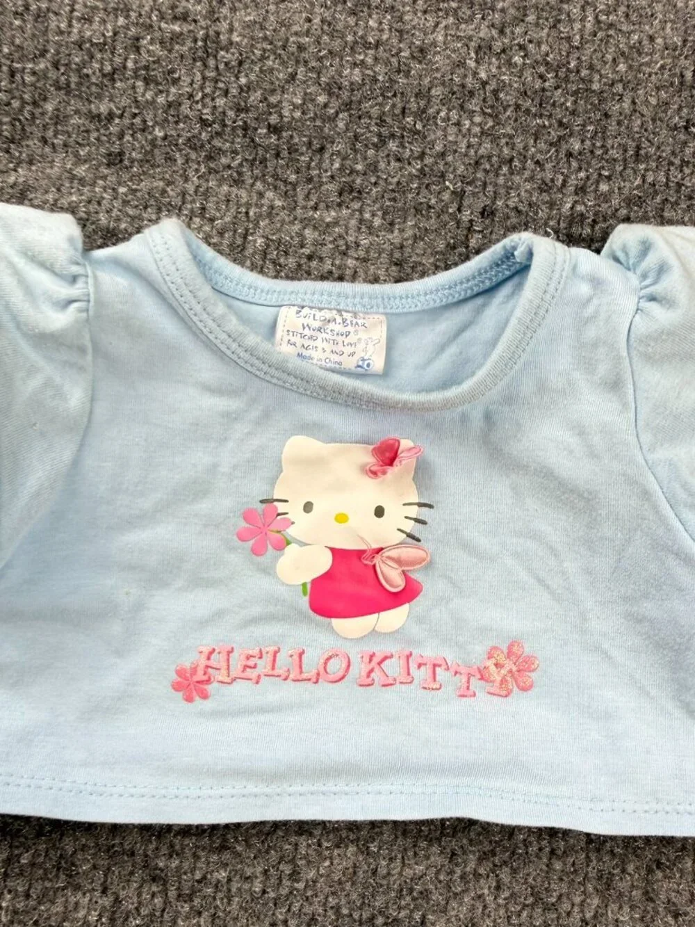 Build-A-Bear Hello Kitty Blue Shirt Ages 3 And Up One Size 6